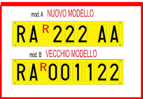 Lettere adesive per targa